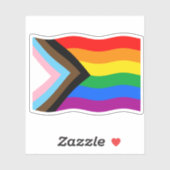 Flag für Fortschritt beim Wellenreiten Aufkleber (Blatt)