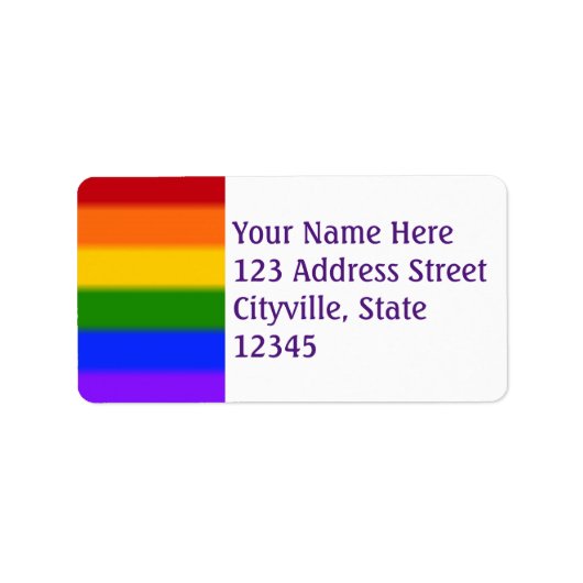 Flag für Gay Pride Adressaufkleber (Vorne)