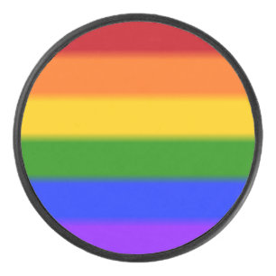 Flag für Gay Pride Eishockey Puck