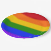 Flag für Gay Pride Pappteller (Schrägansicht)
