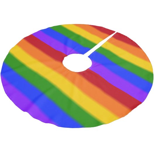 Flag für Gay Pride Polyester Weihnachtsbaumdecke (Schrägansicht)