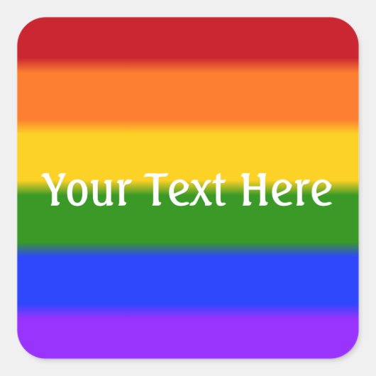 Flag für Gay Pride Quadratischer Aufkleber (Vorderseite)
