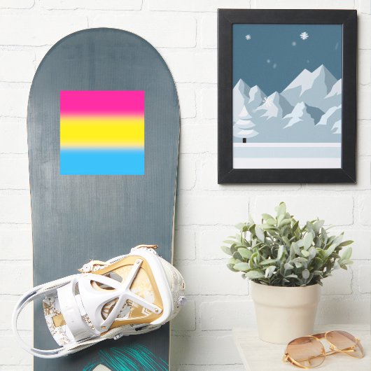 Flag für glänzende Pansexual-Stolz - farbenfrohe P Aufkleber (Snowboard)