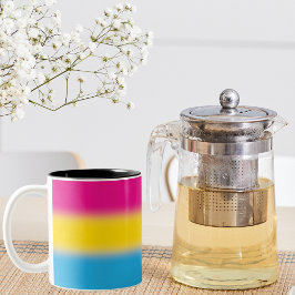 Flag für glänzende Pansexual-Stolz - farbenfrohe P Zweifarbige Tasse