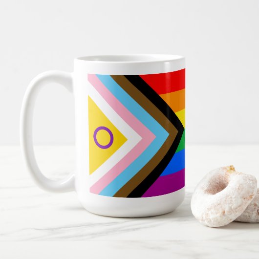 Flag für inklusiven intersexuellen Fortschritt Kaffeetasse (Mit Donut)