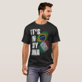Flag für italienisches und brasilianisches DNA-Gem T-Shirt (Vorne ganz)