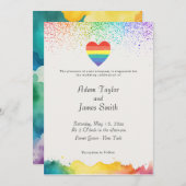 Flag für LGBT-Regenbogen-Herz Einladung (Vorne/Hinten)