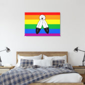 Flag für LGBTQ+-Markenbezeichnungen mit zwei Geist Leinwanddruck (Insitu (Schlafzimmer))