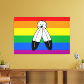 Flag für LGBTQ+-Markenbezeichnungen mit zwei Geist Leinwanddruck (Insitu (Wohnzimmer))