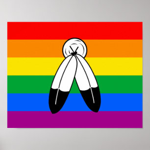 Flag für LGBTQ+-Markenbezeichnungen mit zwei Geist Poster