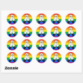 Flag für LGBTQ+-Markenbezeichnungen mit zwei Geist Runder Aufkleber (Blatt)