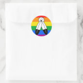 Flag für LGBTQ+-Markenbezeichnungen mit zwei Geist Runder Aufkleber (Tasche)