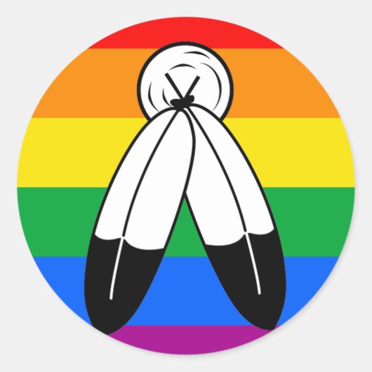 Flag für LGBTQ+-Markenbezeichnungen mit zwei Geist Runder Aufkleber (Vorderseite)
