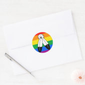 Flag für LGBTQ+-Markenbezeichnungen mit zwei Geist Runder Aufkleber (Umschlag)