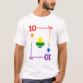 Flag für LGBTQ mit 10 Karten 10 Clubs T-Shirt (Vorderseite)