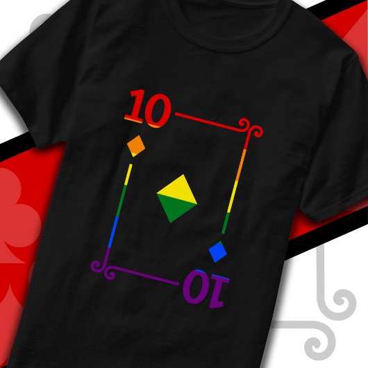 Flag für LGBTQ mit 10 Karten 10 Diamant T-Shirt