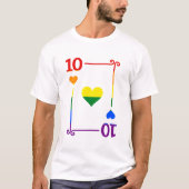 Flag für LGBTQ mit 10 Karten 10 Herz T-Shirt (Vorderseite)