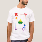 Flag für LGBTQ mit 10 Karten 10 Punkte T-Shirt (Vorderseite)
