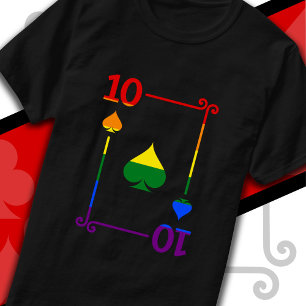 Flag für LGBTQ mit 10 Karten 10 Punkte T-Shirt