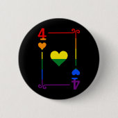 Flag für LGBTQ mit vier Karten vier Herz Button (Vorderseite)