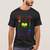 Flag für LGBTQ mit vier Karten vier Herz T-Shirt (Vorderseite)