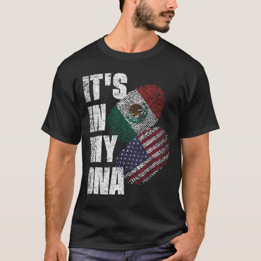 Flag für mexikanisches und amerikanisches Mix-DNA- T-Shirt (Vorderseite)