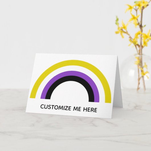 Flag für nicht binäre Regenbogen, nicht binäre Sto Karte (Gelbe Blume)