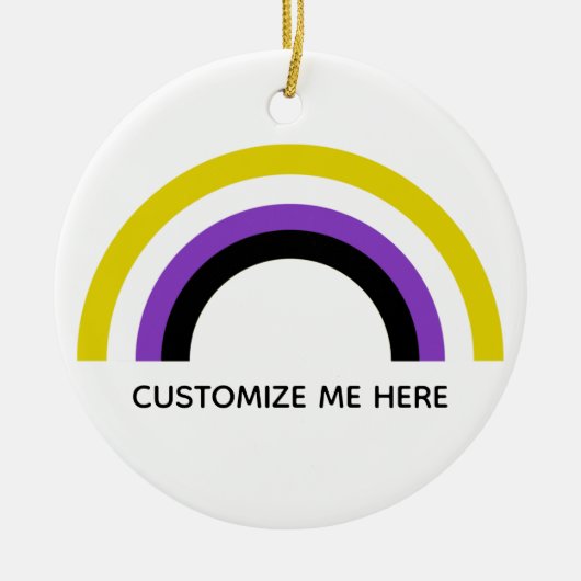 Flag für nicht binäre Regenbogen, nicht binäre Sto Keramik Ornament (Vorne)