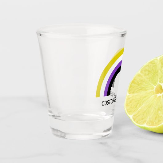 Flag für nicht binäre Regenbogen, nicht binäre Sto Schnapsglas (Links)