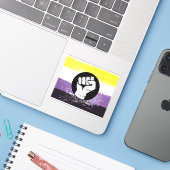 Flag für nichtbinäre gestrichene Proteste Aufkleber (Laptop mit iPhone)