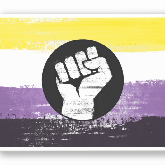 Flag für nichtbinäre gestrichene Proteste Aufkleber (Vorderseite)