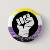 Flag für nichtbinäre gestrichene Proteste Button (Vorderseite)