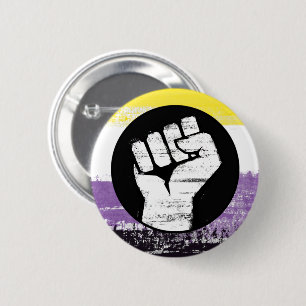 Flag für nichtbinäre gestrichene Proteste Button