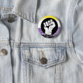 Flag für nichtbinäre gestrichene Proteste Button (Beispiel)