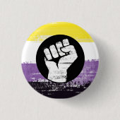 Flag für nichtbinäre gestrichene Proteste Button (Vorderseite)