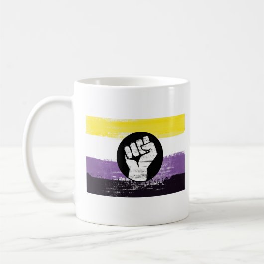 Flag für nichtbinäre gestrichene Proteste Kaffeetasse (Links)