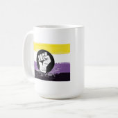 Flag für nichtbinäre gestrichene Proteste Kaffeetasse (Vorderseite Links)