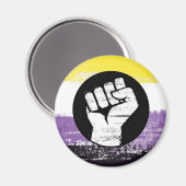 Flag für nichtbinäre gestrichene Proteste Magnet (Vorderseite/Rückseite)