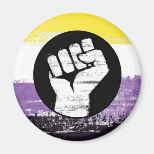 Flag für nichtbinäre gestrichene Proteste Magnet