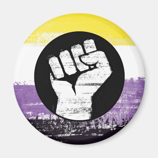 Flag für nichtbinäre gestrichene Proteste Magnet (Vorne)