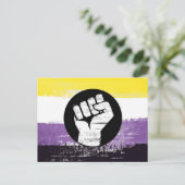 Flag für nichtbinäre gestrichene Proteste Postkarte (Stehend Vorderseite)
