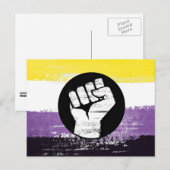 Flag für nichtbinäre gestrichene Proteste Postkarte (Vorne/Hinten)