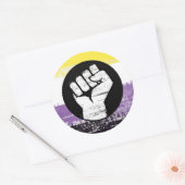 Flag für nichtbinäre gestrichene Proteste Runder Aufkleber (Umschlag)
