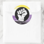 Flag für nichtbinäre gestrichene Proteste Runder Aufkleber (Tasche)