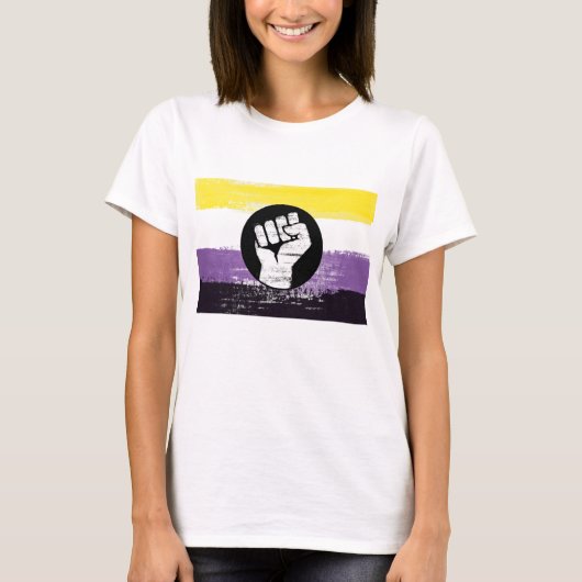 Flag für nichtbinäre gestrichene Proteste T-Shirt (Vorderseite)