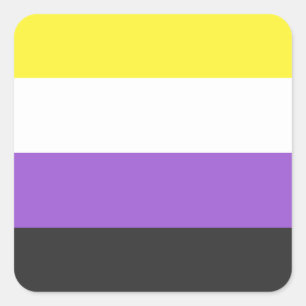 Flag für nichtbinäre LGBTQ-Werte Quadratischer Aufkleber