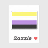 Flag für nichtbinäre Pride Aufkleber (Blatt)