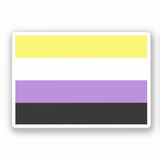 Flag für nichtbinäre Pride Aufkleber (Vorderseite)