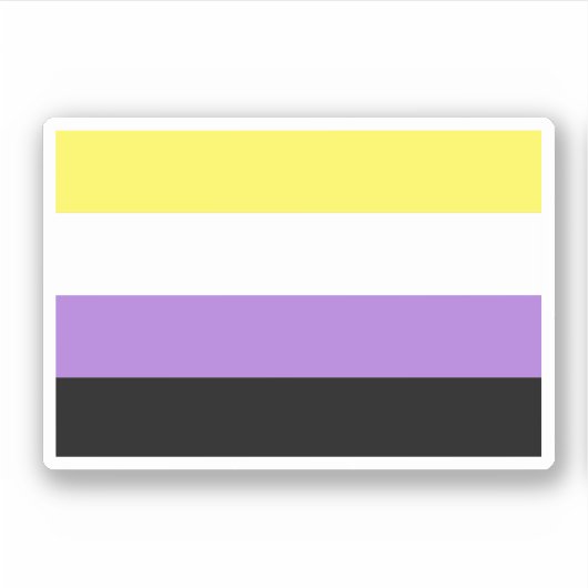 Flag für nichtbinäre Pride Aufkleber (Vorderseite)