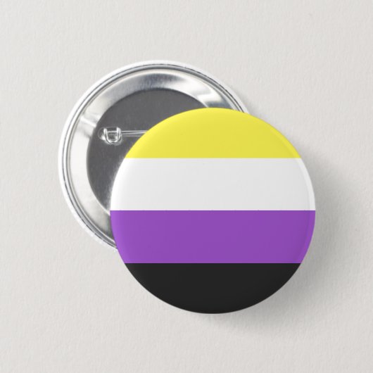 Flag für nichtbinäre Pride Button (Vorne & Hinten)